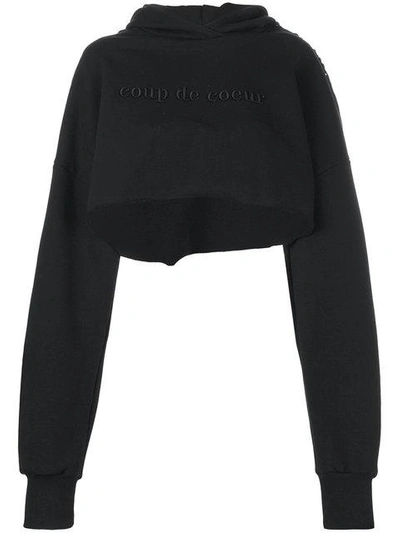Coup De Coeur Logo Cropped Sweatshirt - Black