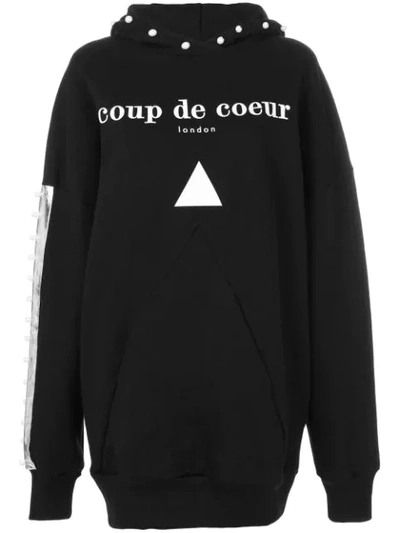 Coup De Coeur Logo Hooded Sweatshirt In Black