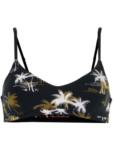 The Upside Acapulco Printed Ballet Crop Sports Bra In Blue