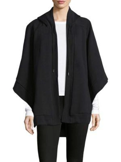 Burberry Embroidered Jersey Open-front Poncho In Black