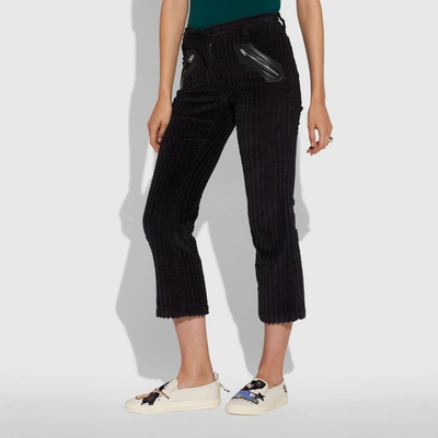 Coach Corduroy Pants In Black - Size 10