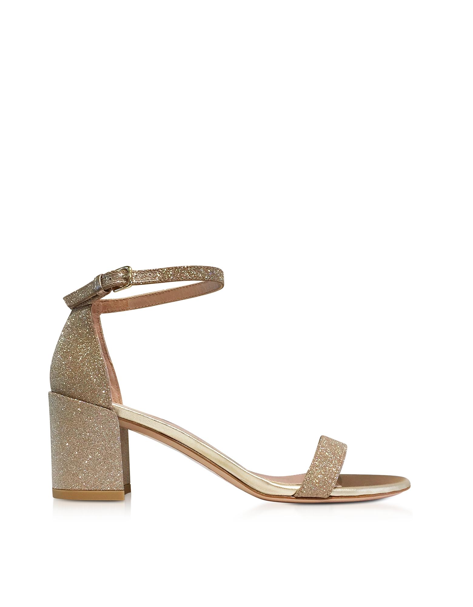 gold glitter mid heels