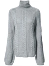 Voz Cable-knit Turtleneck Jumper In Grey