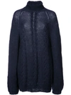 Voz Cable-knit Turtleneck Jumper In Blue