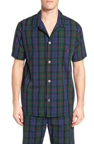 Polo Ralph Lauren Cotton Pajama Shirt In George Plaid/ Red