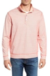 Tommy Bahama Ocean Mist Quarter-snap Pullover In Bright Coral