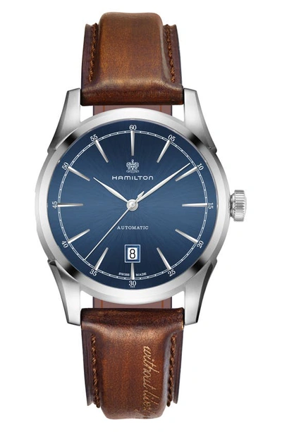 Hamilton Spirit Of Liberty Automatic Blue Dial Mens Watch H42415541 In Blue,brown