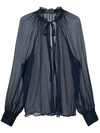 Voz Sheer Blouse In Blue