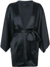 Voz Silk Tie-waist Jacket In Black