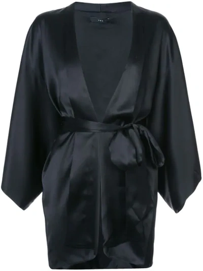 Voz Silk Tie-waist Jacket In Black