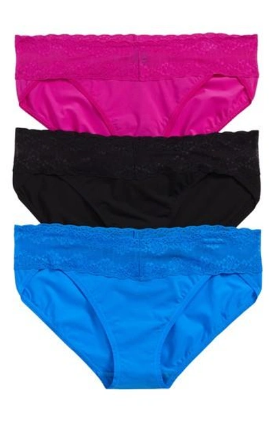 Natori 'bliss Perfection' Bikini Briefs In Gunmetal/ Boysenberry/ Blue