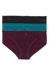 Natori 'bliss Perfection' Bikini Briefs In Blue Green/ Plum/ Black