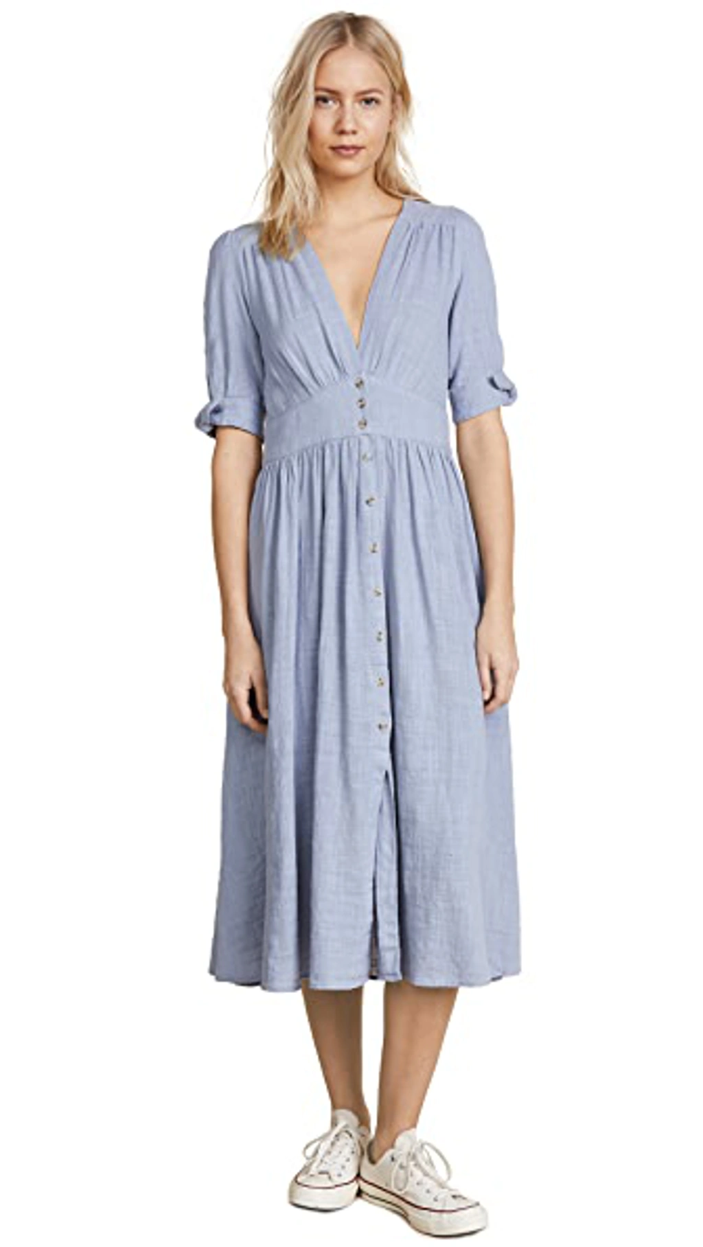 free people love of my life dress blue Deep V Midi In 100% cotton SAPG::54IHND06~Color::Black 15 Summer Birthday Outfit Color:Otter