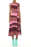 Roksanda Tatum Sleeveless Colour-block Cady Dress In Plum/ Blossom/ Mink