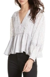 Free People Boogie All Night Blouse In Blue
