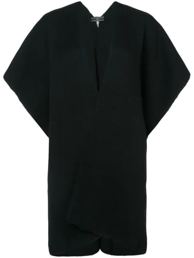 Voz Hand-woven Poncho In Black