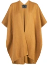 Voz Knitted Poncho In Yellow