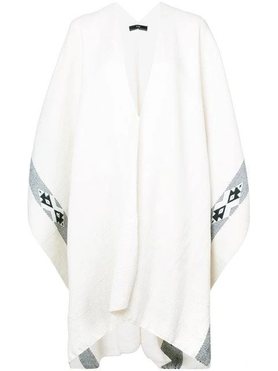 Voz Knitted Poncho In White