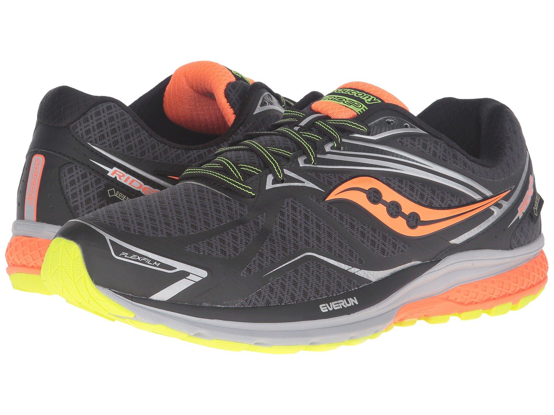 Saucony Ride 9 Gtx® In Black/slime/viziorange | ModeSens