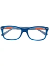 Ray Ban Two-tone Squared Glasses In Blue