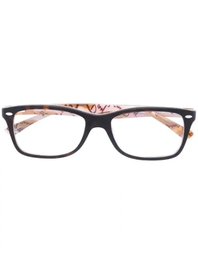 Ray Ban Tortoiseshell Wayfarer Glasses In Black