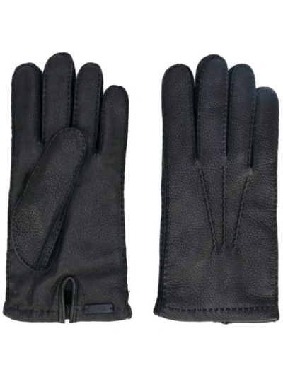 Prada Stitched Gloves - Black
