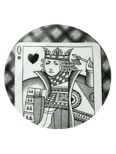 Fornasetti Card Print Plate In Black