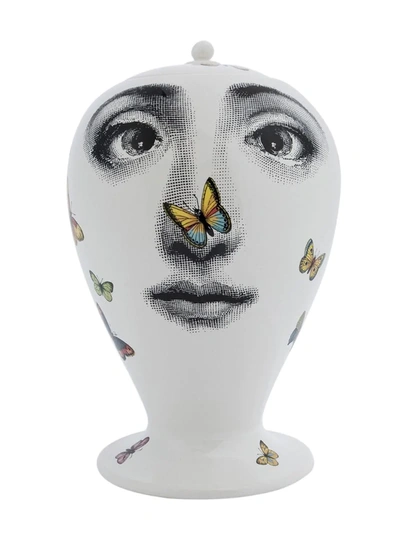 Fornasetti Face Print Vase In White