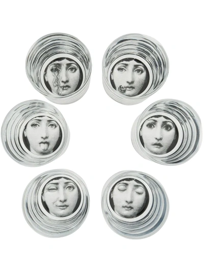 Fornasetti Set Of Six Tema & Variazioni Glasses In Transparent