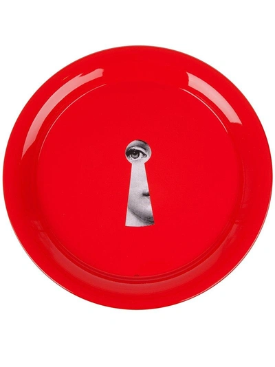 Fornasetti Keyhole Tray In Red