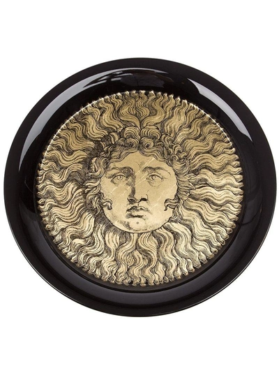 Fornasetti 'sole Ricciuto' Tray In Black