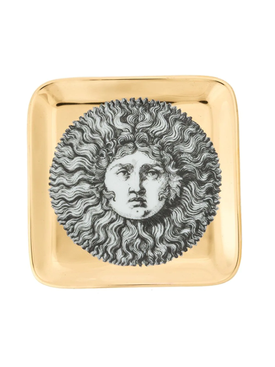 Fornasetti Square Ashtray In Black