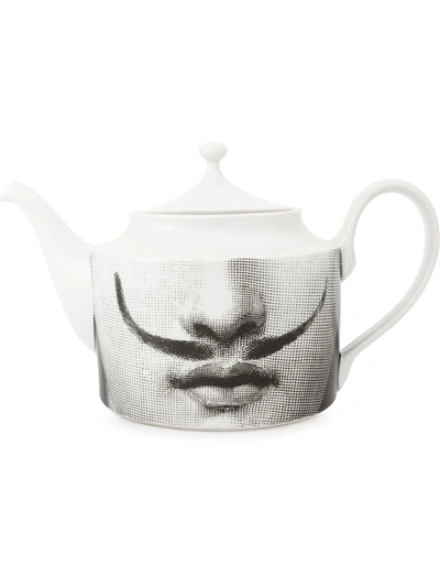 Fornasetti Face Print Tea Pot In Black