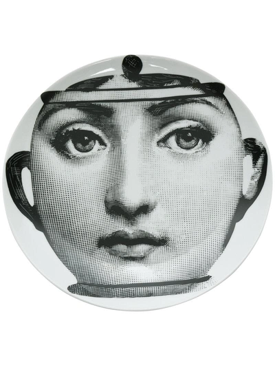 Fornasetti Face Pot Print Plate In White