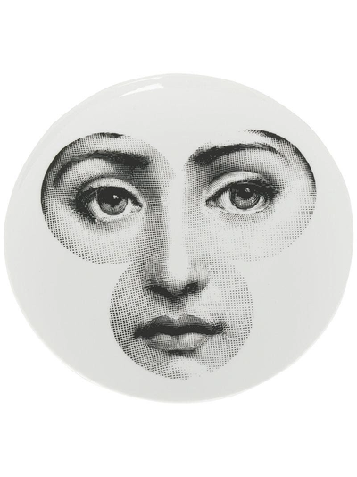 Fornasetti Face Print Plate In White