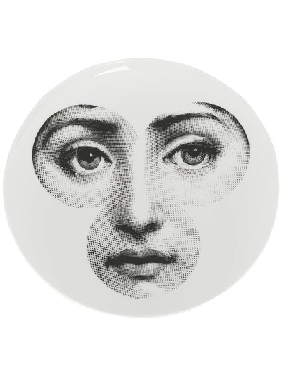 Fornasetti 人脸印花托盘 In White