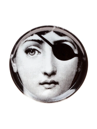 Fornasetti Face Print Coaster In White