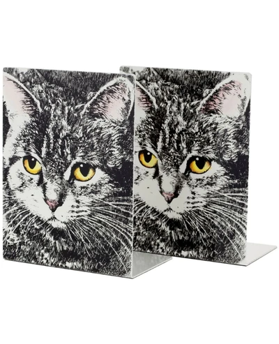 Fornasetti Gatto Bookends In Grey