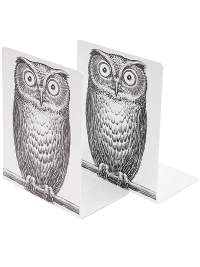 Fornasetti Owl Bookends In Black