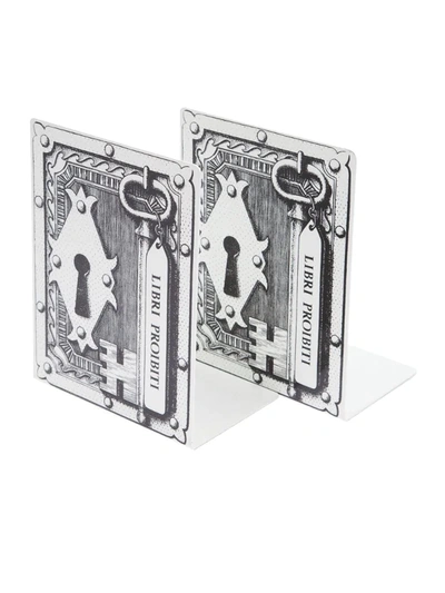 Fornasetti Libri Proibiti Bookends In Black