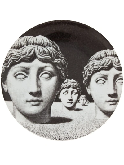 Fornasetti Bust Print Plate In Black