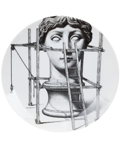 Fornasetti Face Print Plate In White