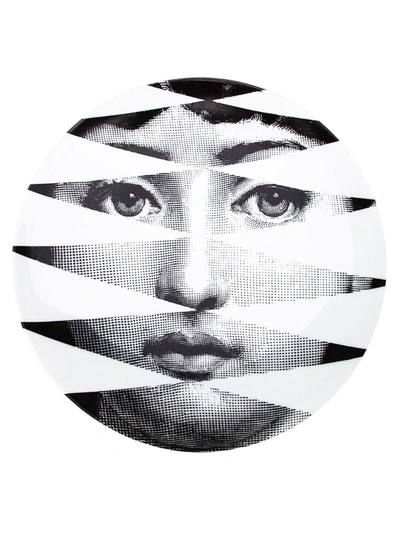 Fornasetti Jagged Face Plate In Black