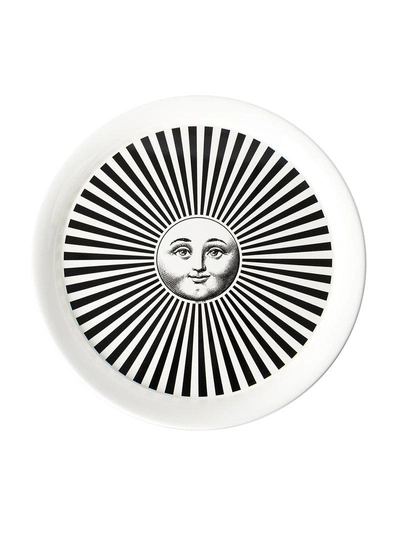 Fornasetti Metal Face Print Plate In White