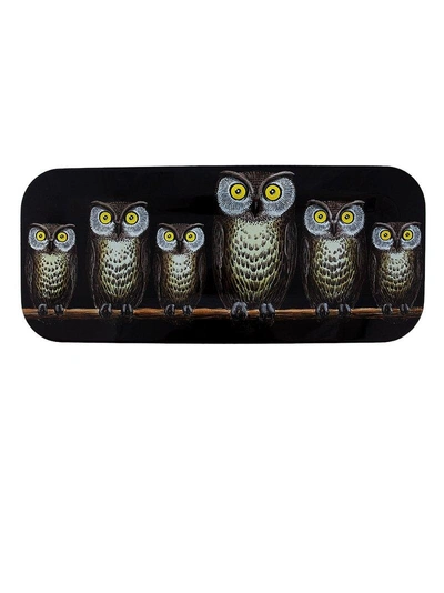 Fornasetti Gufo Tray In Black