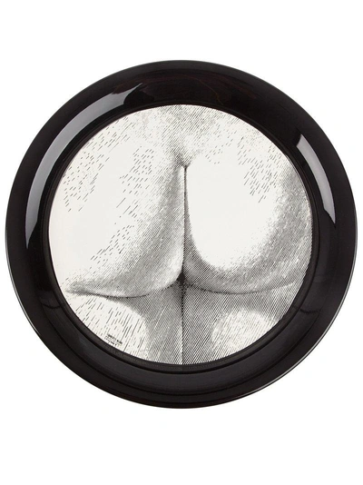 Fornasetti Bum Round Tray In Black