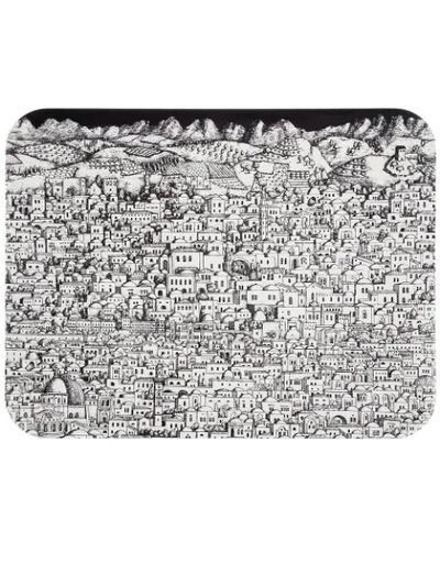 Fornasetti Gerusalemme Monochrome Tray In White