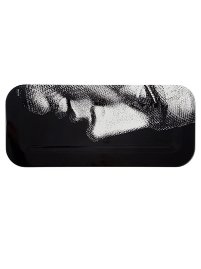 Fornasetti Profile-print Tray In Black