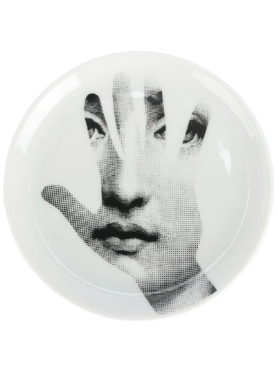 Fornasetti Profumi Hand Face Print Coaster In White
