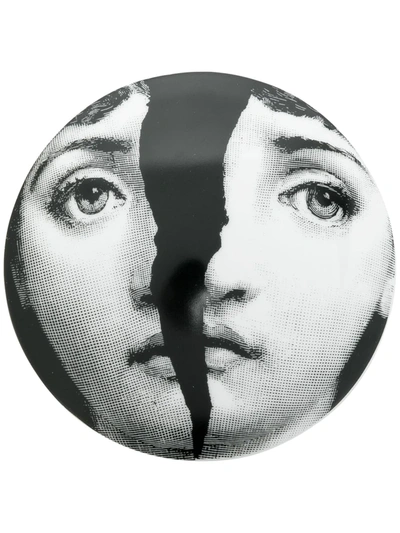 Fornasetti Profumi Face Print Plate In Black